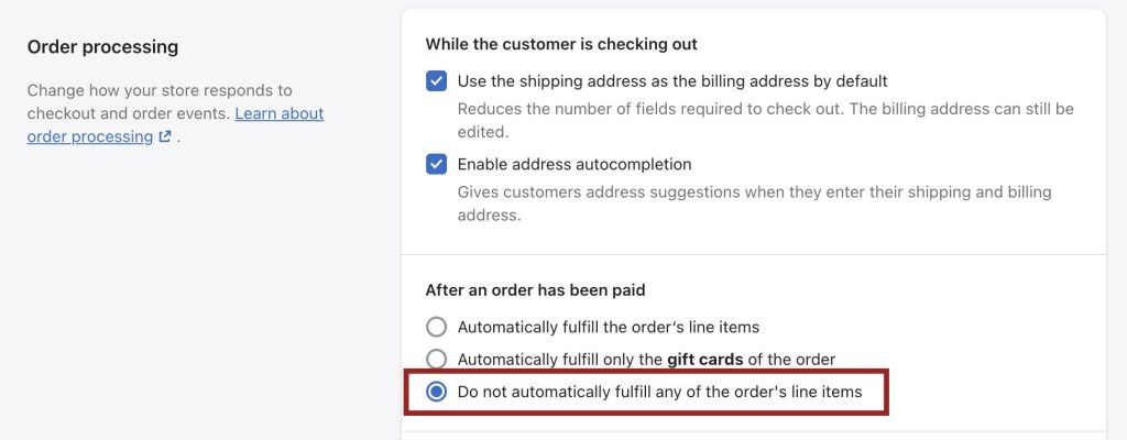 order processing do not fulfil